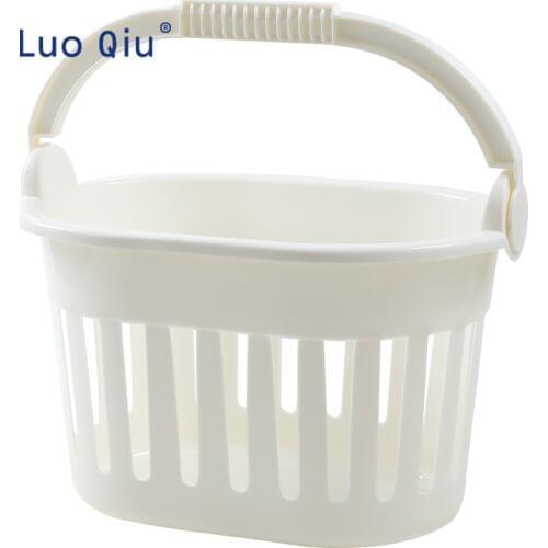 Plastic household multi-purpose receiving basket simple hand-held bathroom hollowed-out receiving basket