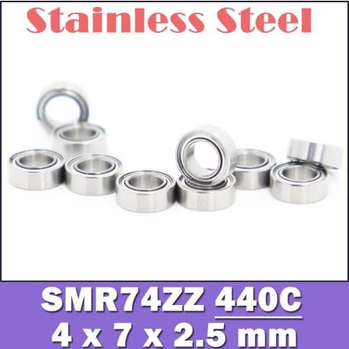SMR74ZZ Bearing 4*7*2.5 mm ( 10PCS ) ABEC-1 Stainless Steel Ball Bearings Shielded SMR74Z SMR74 Z ZZ