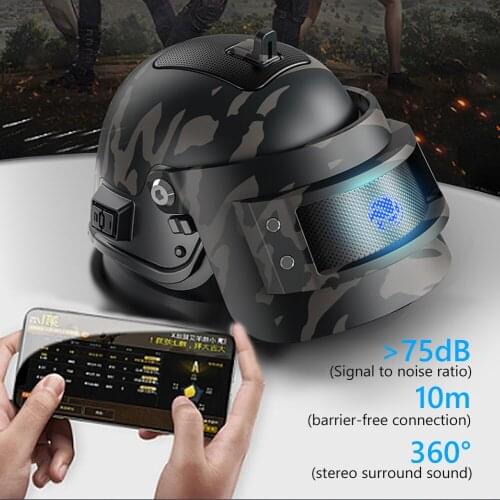98K Helmet Bluetooth 5.0 Speaker Portable Wireless Bass Column Loudspeaker Audio Speaker Subwoofer Support USB Mp3 TF for PUBG