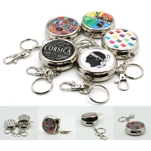 Portable Iron Ashtray Round Tinplate Portable Ashtray Epoxy Pocket Innovative Personalized Strange Ash Holder Case For Decor