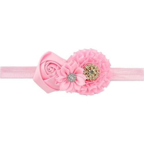 DIY Baby Headband Ribbon Handmade Toddler Infant Kids Hair Accessories Girl Newborn Crystal Bandage Turban Elastic Flower Floral