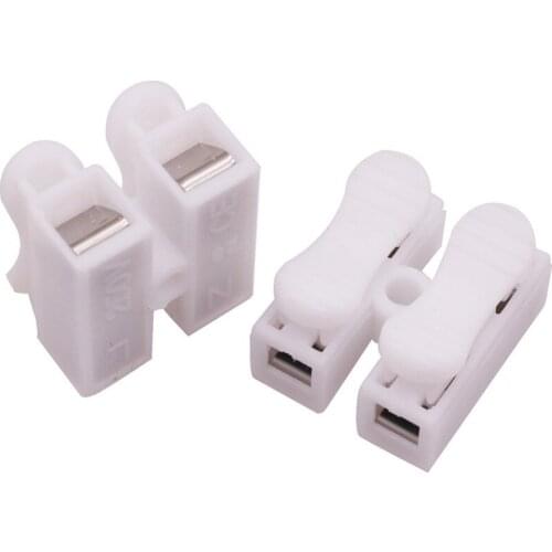 10x 2p Spring Connector Wire With No Welding No Screws Quick Connector Cable Clamp Terminal Block 2 Way Easy Fit For Led Strip