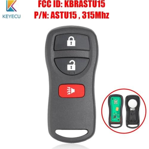 KEYECU Keyless Entry Remote Control Car Key Fob 3 Buttons for Nissan Murano Xterra Titan for Infiniti FX35 FX45 QX4 KBRASTU15
