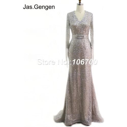 Luxury Hand Made Beaded Tassel robe de soiree Evening Dress Mermaid Glitter with Crystal Stones Beading V Neck Formal Prom Gowns