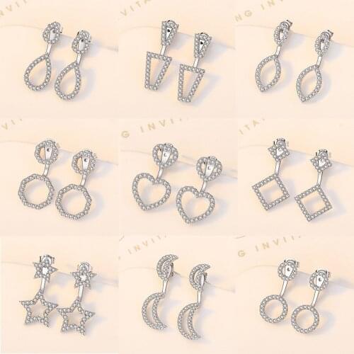 Luxury Geometric Rhinestone Drop Earrings For Women Girls Square Jewelry Party Earrings Jewelry Gifts