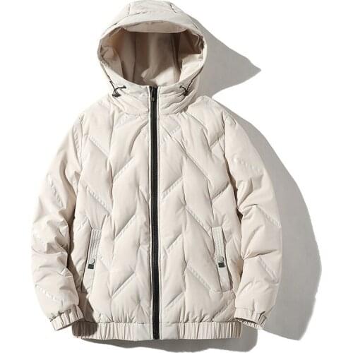 Autumn & Winter New Plus Size Loose Casual Simple Solid Color Wild Fashion Thickening Men Warm Hooded Down Jacket Free Shipping