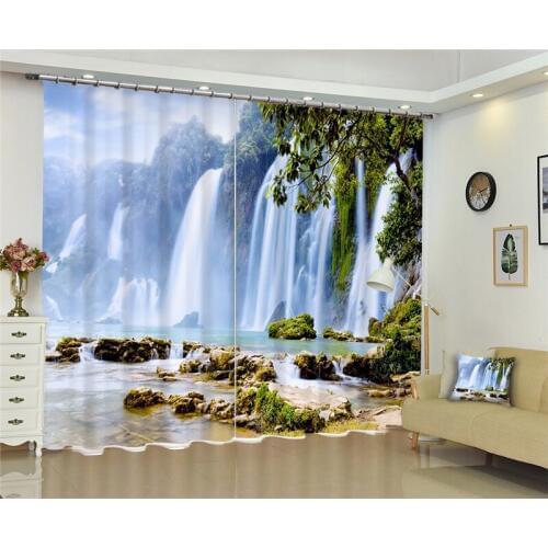 Modern window curtains home decoration fashion fabrics for curtains living room 3D Waterfall window treatment balcony