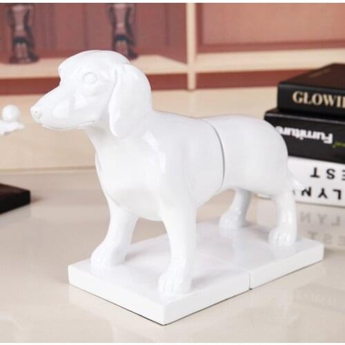 CREATIVE DACHSHUND BOOKENDS STATUE ANIMALS DOG ART FIGURINES RESIN CRAFT HOME DECORATION ACCESSORIES FOR LIVING ROOM R2568