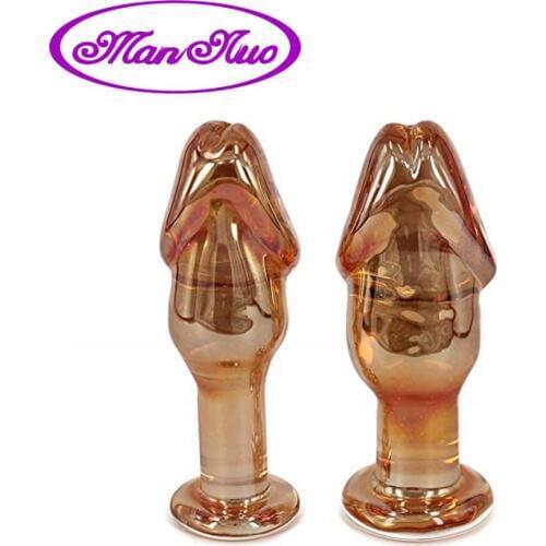 Glass Anal Dildo No Vibrator Male Prostate Massager Anal Beads Plug G Spot Butt Plug Adult Masturbation Anal Sex Toys for Couple