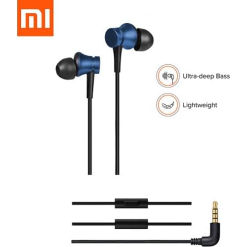 Xiaomi Piston Fresh Version Earphone Stereo Microphone 3.5mm In-ear Wired Control With Mic For Mi Note 10 Pro CC9 Redmi Note 8