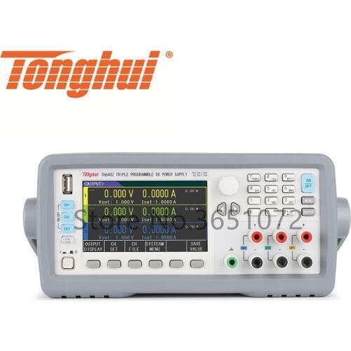 TH6402 3 Channels Power Source Programmable DC Power Supply 0-30V/3A/90W*2, 0-6V/5A/30W*1