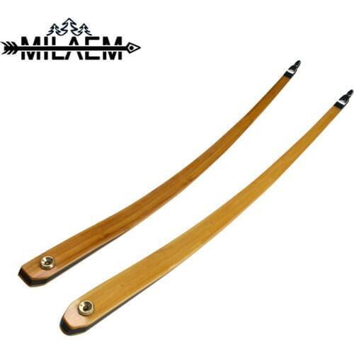 1 Pair(2 pcs) Traditional Recurve Long Bow Limbs 25/30/35/40/45/50/55 lbs Right Hand Bamboo Takedown Hunting Archery Accessories