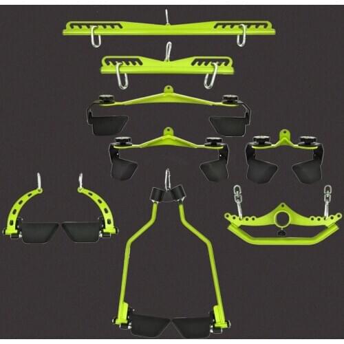 Fitness Lat Pull Down Machine Bar Gym Rowing Workout T-Bar Biceps Back Blaster Handle Home High Low Pulley Cable Attachments