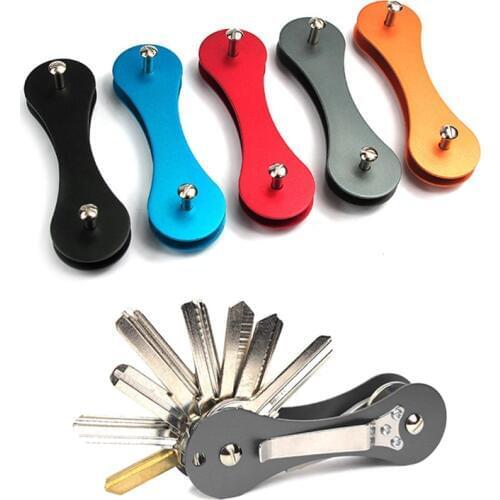 Smart Key Holder Compact Keychain Gadget Pocket Key Organizer Key Ring Clip Carabiner Folder EDC Tool Container For 2 to 15 Keys