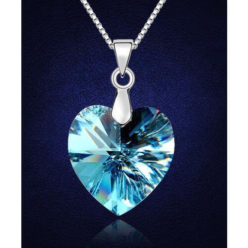 High Quality Brand Jewelry Heart Necklaces Pendants Crystals from Swarovski For women Gifts Valentines Day