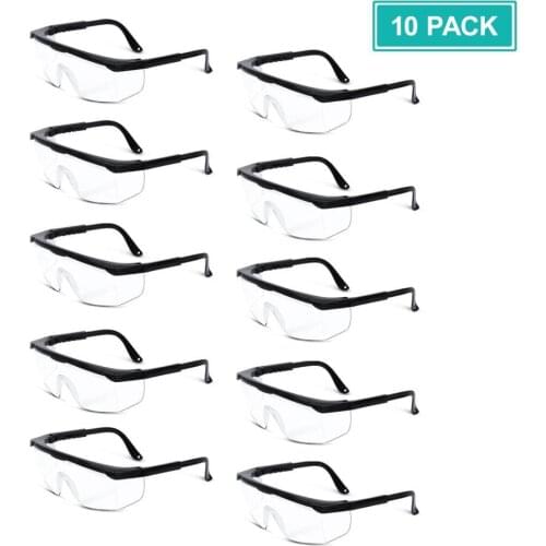 10pcs goggle Safety Glasses Eye Protection Anti-Dust&Shock Goggles Transparent Eyepiece Chemical Gafas Proteccion Work Eyewear