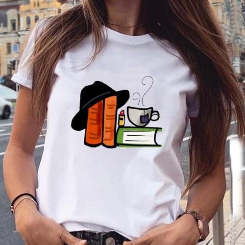 Women Graphic Cartoon Coffee Summer Spring Casual Clothing Fashion Aesthetic Print Female Clothes Tops Tees Tshirt T-Shirt