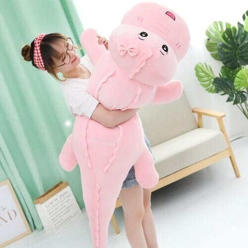 1pc 150cm Big Lovely Lying Crocodile Plush Toys Stuffed Soft Animal Kawaii Dinosaur Dolls for Baby Girls Sleeping Cushion Gift