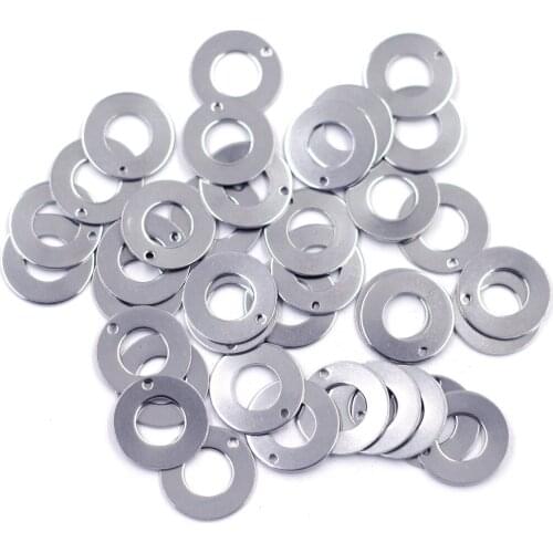 10Pcs Pendants Stainless Steel Round Circle Blank Stamping Tags Silver Tone Jewelry DIY Findings Charms 20mm