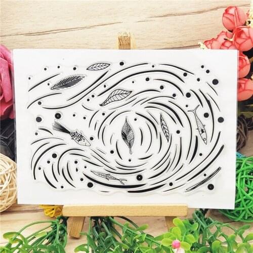 11x16CM Water Leaf Fish Transparent Seal Clear Stamps Silicone Seal Roller Stamps DIY Wedding Scrapbook Album Card Christmas