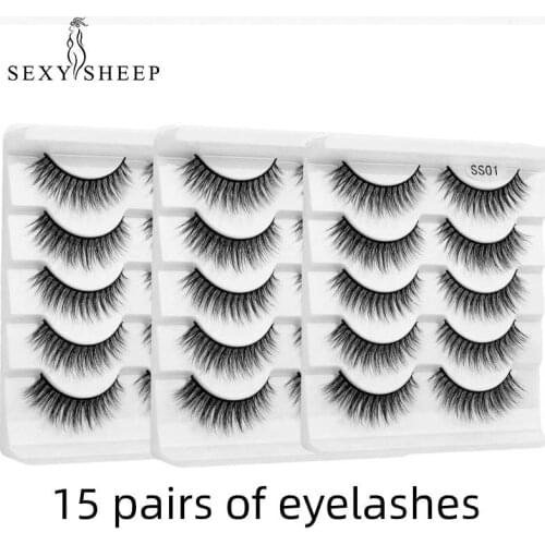 15 Pairs 3D Faux Mink Eyelashes Natural False Lashes Fake Eyelash Eyes Makeup Kit Mink Lashes Extension Beauty Wholesale