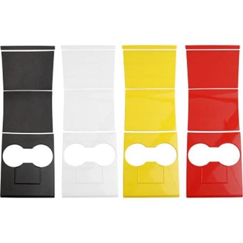 4 Pcs Carbon Fibre ABS Central Control Panel Protective Cover Sticker Auto Accessories for Tesla Model 3 Model Y 2017-2020