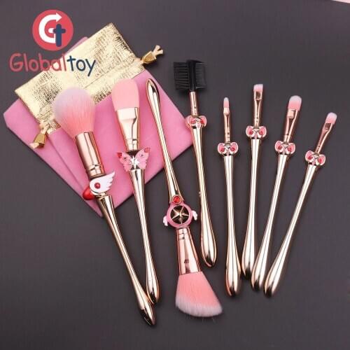 8Pcs Cardcaptor Sakura Baby Cosmetic Makeup Brush Set Small Waist Makeup Brush Set Beauty Tool Tye Shadow Brush Foundation Powde