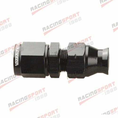 AN -6 ( 6AN AN6 ) Straight Female To 5/16" Tube Adapter Fitting Black