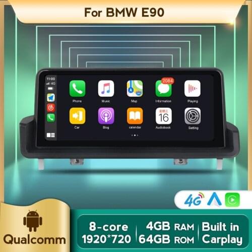 Android 10 Qualcomm 8 Core Touch Screen Multimedia Player Display Navigation BT GPS For BMW 3 Series E90/E91/E92/E93 WIFI BT