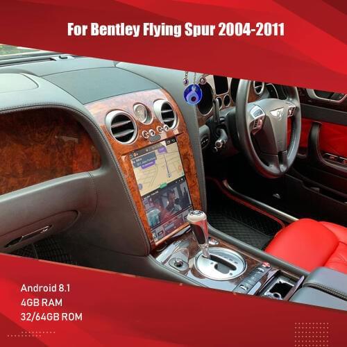 AucarTesla style 12.1 inch Android radio car multimedia For Bentley Flying Spur 2004-2011 GPS navigation radio stereo headunit