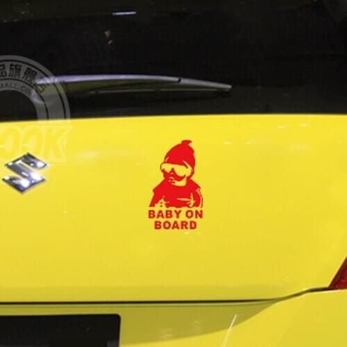 Car Sticker 14*9CM BABY ON BOARD Funny Reflective Child Stickers for Ford Focus Fusion Escort Kuga Ecosport Fiesta Falcon EDGE