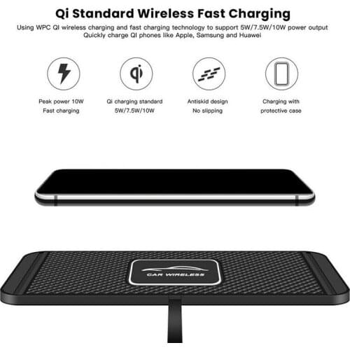 Car QI Wireless Charger Phone Fast Charging Pad Mat For iPhone Samsung Huawei