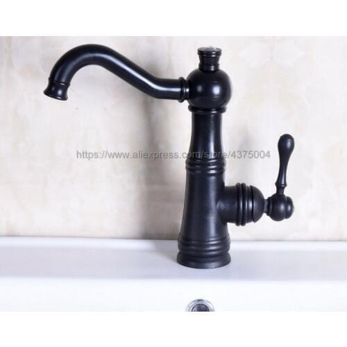 Bathroom Oil Rubbed Bronze Basin Faucet Single Handle Bathroom Sink Faucet Cold and Hot Mixer Water Nnf130