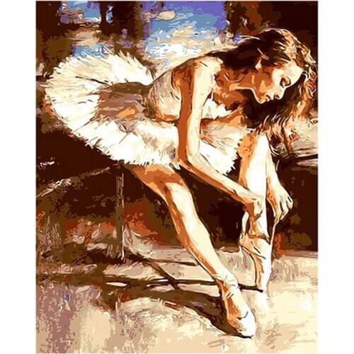 DIY Painting By Numbers Ballet Hand Painted Oil Painting Modern Wall Art Picture Calligraphy Painting For Home Decor Art