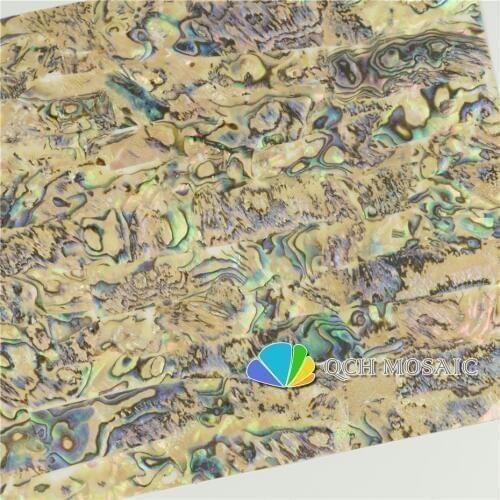 Flexible AA New Zealand abalone paua shell mother of pearl laminate sheet shell veneer self-adhesive sticker backing 1pcs