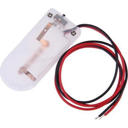 HFES New 5 x 6 V 2 x CR 2032 Coin Battery Holder Case Power Switch (Transparent)