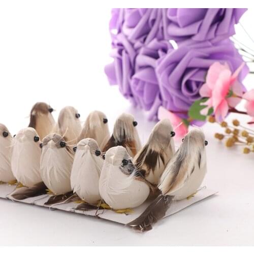 12PC 3D Foam Fake Dove Christmas Tree Decoration Craft Cute Artificial Feather Bird Xmas Tree Decor Craft Wedding Doves Ornament