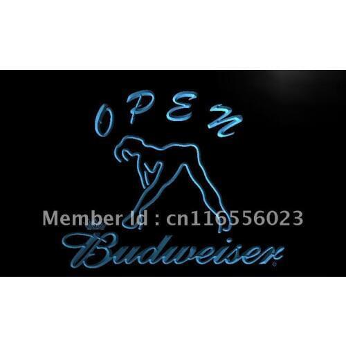 LA051- Budweiser Exotic Dancer Girl LED Neon Light Sign home decor crafts