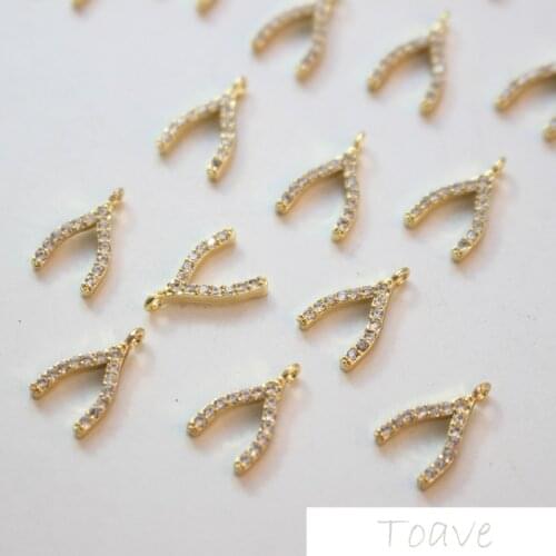 Copper plated 18K real gold zircon y pendant DIY earrings bracelet necklace material