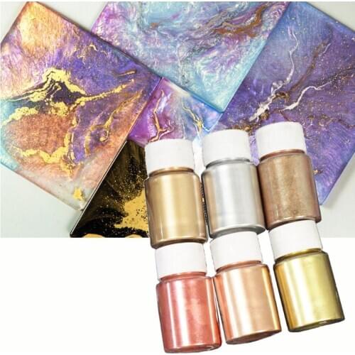 10g Metal Mirror Marble Metallic Resin Pigment Kit Resin Dye Jewelry Making B85D