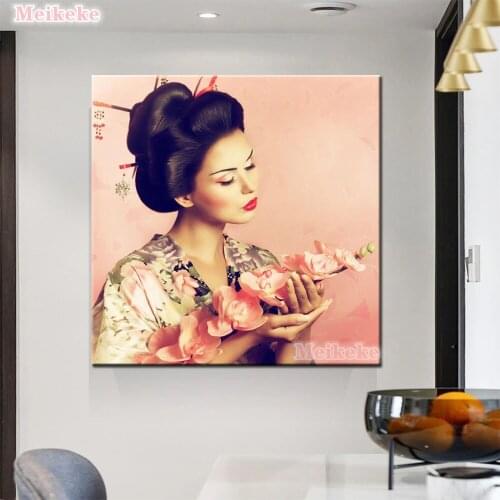 DIY 5D full drill square/round DIY Diamond Painting geisha girl patterns bead Embroidery with Diamonds Mosaic Paint kit Decor