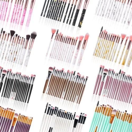 15/20pcs Makeup Brushes Set Powder EyeShadow Foundation Marble Eyeliner Eyelash Eyebrow Make Up Beauty Cosmestic Brush