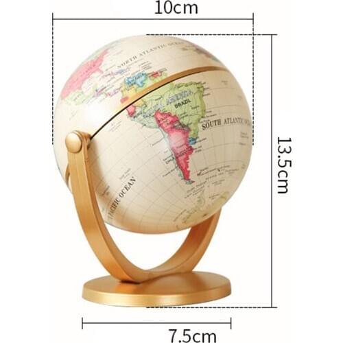 Table Stand 10cm Rotating World Map Earth Globe Shelf Display Geography Political Educational Toy for Kids Educations