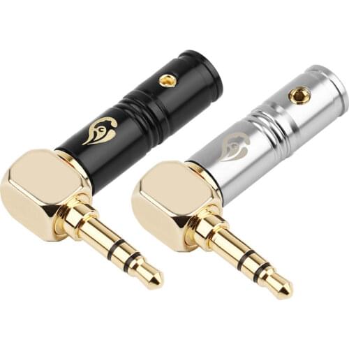 Headphone Plug 3.5mm Angled 90 Degree Copper Gold Plated Audio Jack Connector Minijack For Soldering Earphone Adapter 3.5 Stereo
