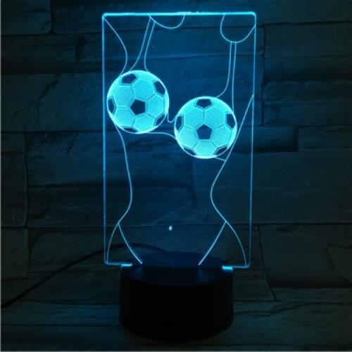 Sexy 3D Illusion Night Light LED Acrylic Nightlight Football Touch Sensor Remote Table Lamp Atmosphere Decoration Soccer Gift