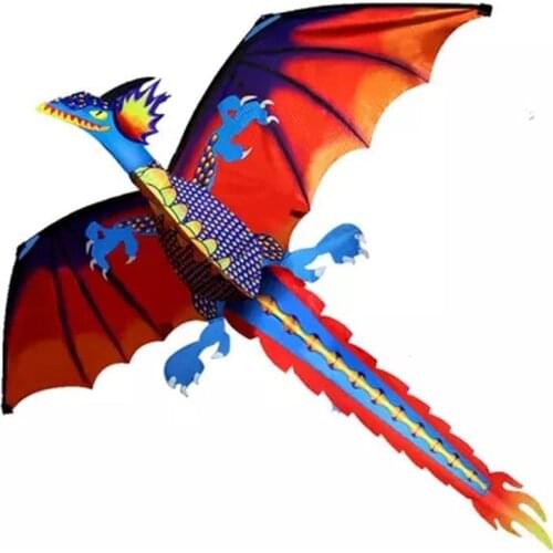 New 3D Dragon 100M Kite Single Line With Tail Kites Outdoor Fun Toy Kite Family Children Kids Outdoor Sports Toy