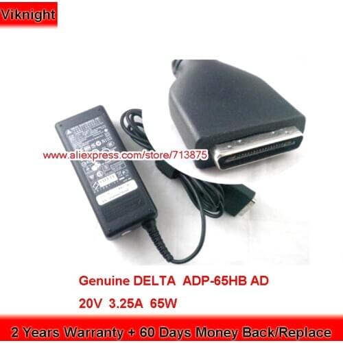 Genuine DELTA 20V 3.25A ADP-65HB AD AC Adapter for ALTRO GWSP LANIX NEURON S ECS ELITEGROUP T30II T30IL