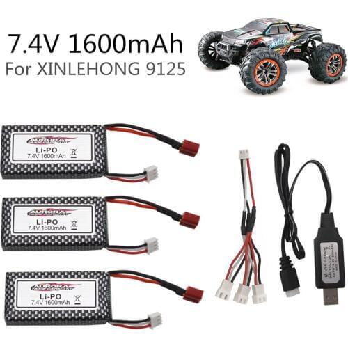 Original XINLEHONG 9125 Remote Control Rc Car Spare Parts 7.4v 1600mah Lipo Battery XLH9125 battery 7.4 v 1600mah