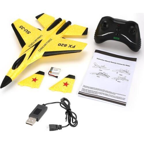 FX FX-820 2.4G 2CH Remote Control SU-35 Glider 290mm Wingspan EPP Micro Indoor RC Fixed Wing Airplane Aircraft UAV RTF