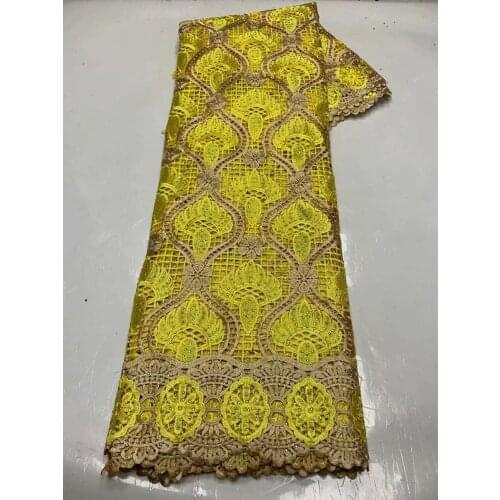 Popular African Guipure Lace Fabric With Velvet 2021 High Quality Nigerian Swiss Voile In Switzerland Embroidery Lace Fabric 5Y